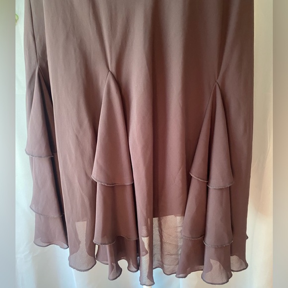 ❌SOLD❌ PER UNA BROWN BEADED MIDI DRESS SIZE 16 - Picture 6 of 9